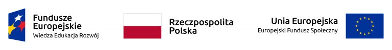Logotypy Funduszy Europejskich wraz z Flagą Polski i Flagą Unii Europejskiej